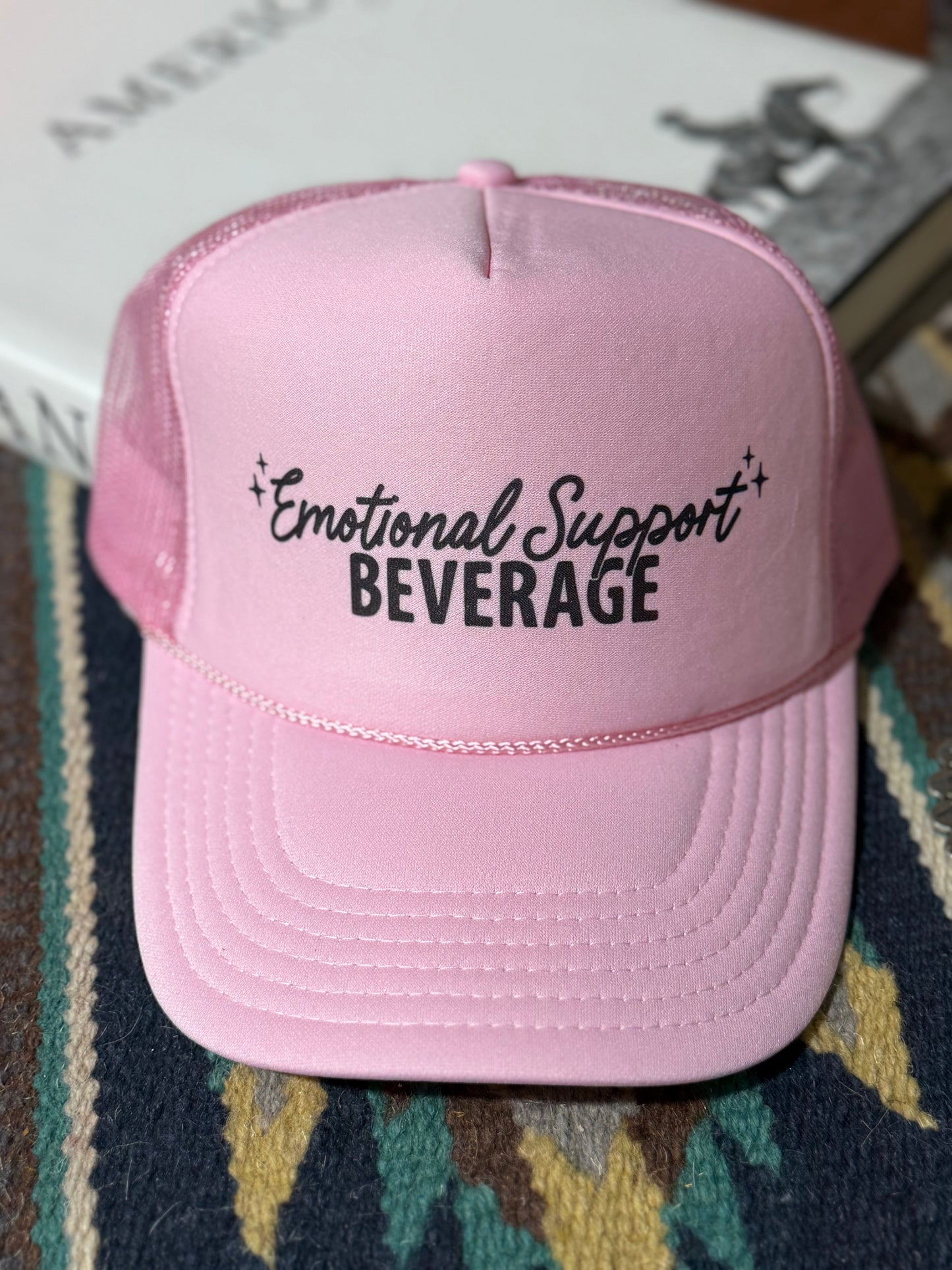 Emotional Support Beverage Pink Trucker Hat Wild Junkie