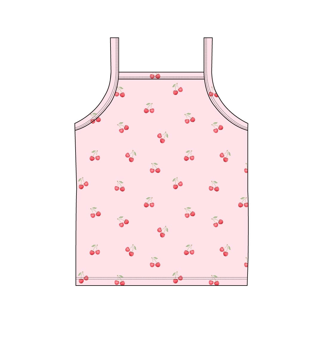 Cherry (ribbed) - Bamboo Tank Blush Lotus