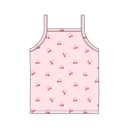Cherry (ribbed) - Bamboo Tank Blush Lotus