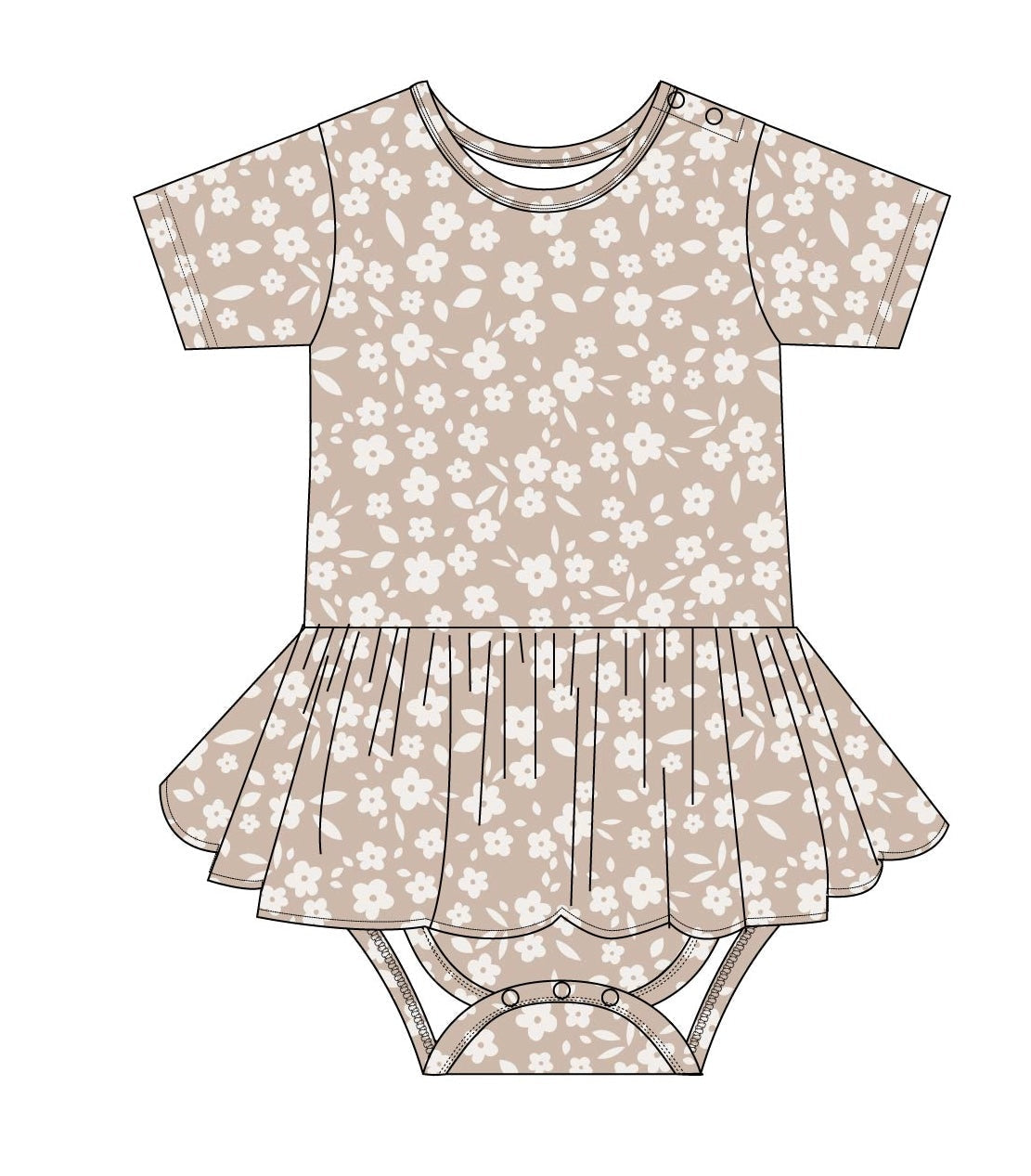 Calista - Bodysuit Dress Blush Lotus