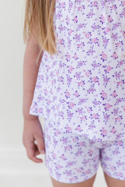 Kapri (ribbed) - Tank Short Set Blush Lotus