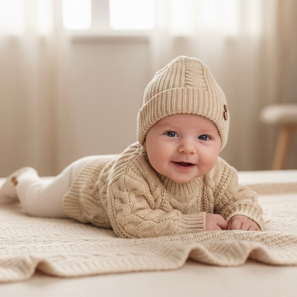 Blake 3 Piece Cable Knit Set Honey and Hive