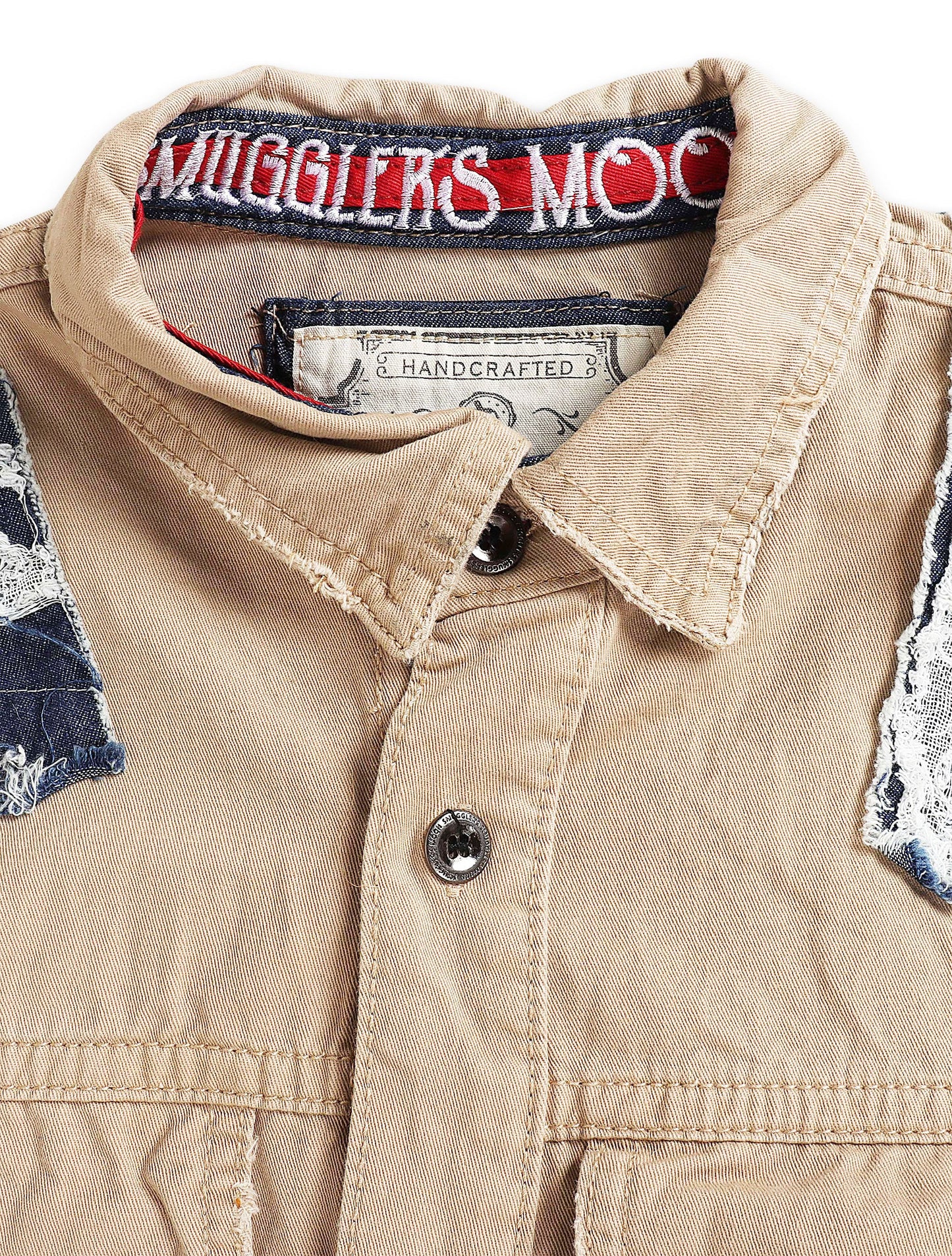 Smugglers Moon Button Up Woven Top - Khaki Plaid Denim Exchange