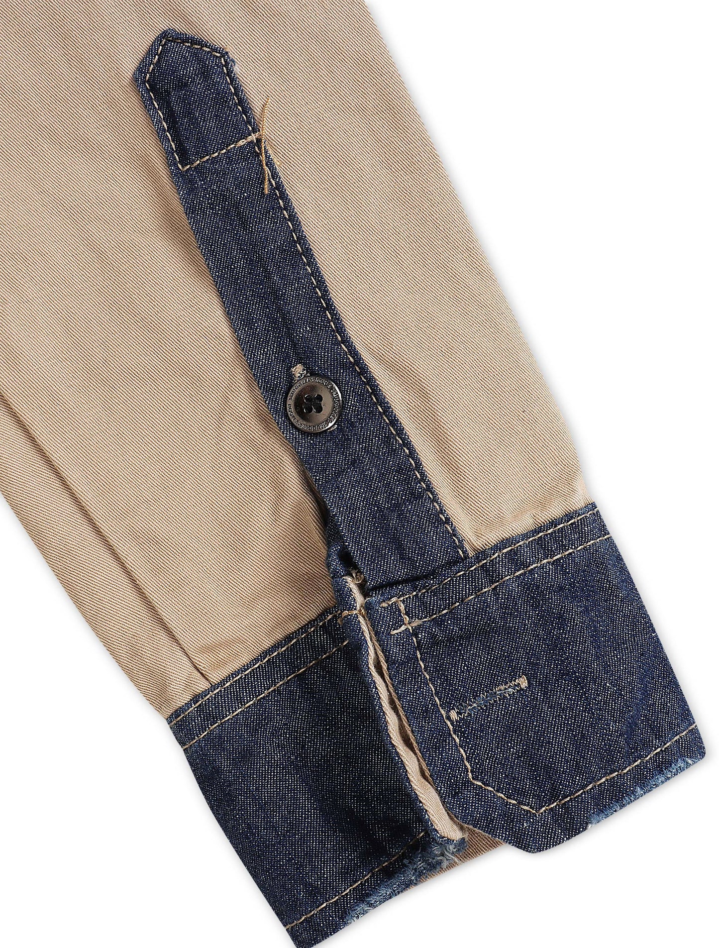 Smugglers Moon Button Up Woven Top - Khaki Plaid Denim Exchange