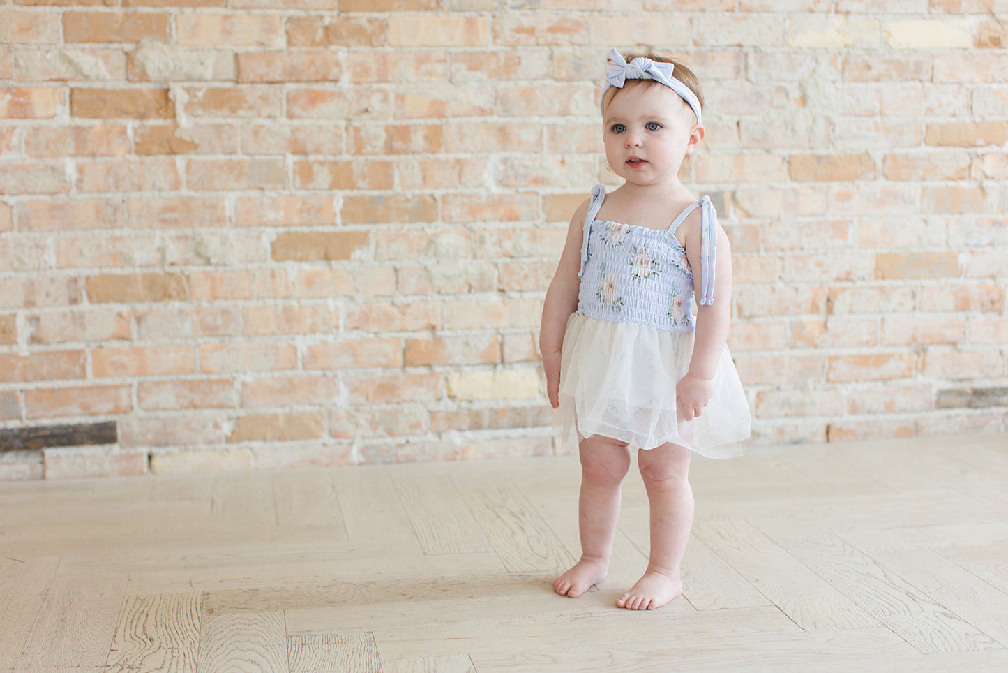 Cosette - Smocked Tulle Bodysuit Dress Blush Lotus
