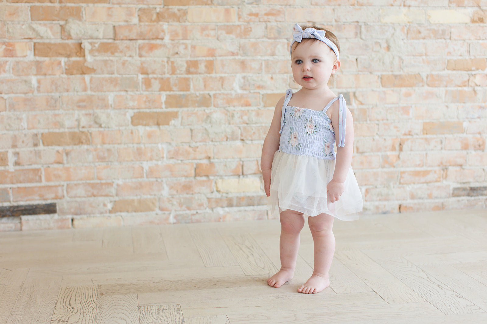 Cosette - Smocked Tulle Bodysuit Dress Blush Lotus
