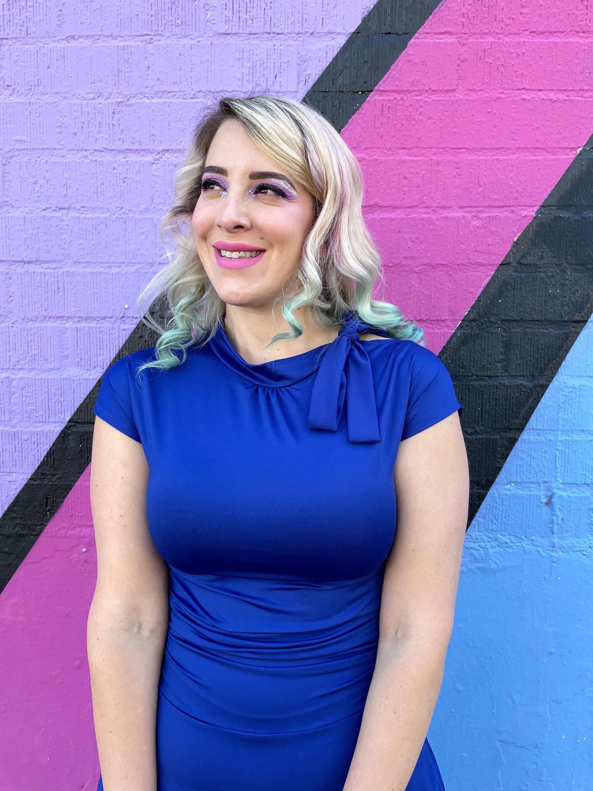 Bombshell Dress in Royal Blue Retrolicious