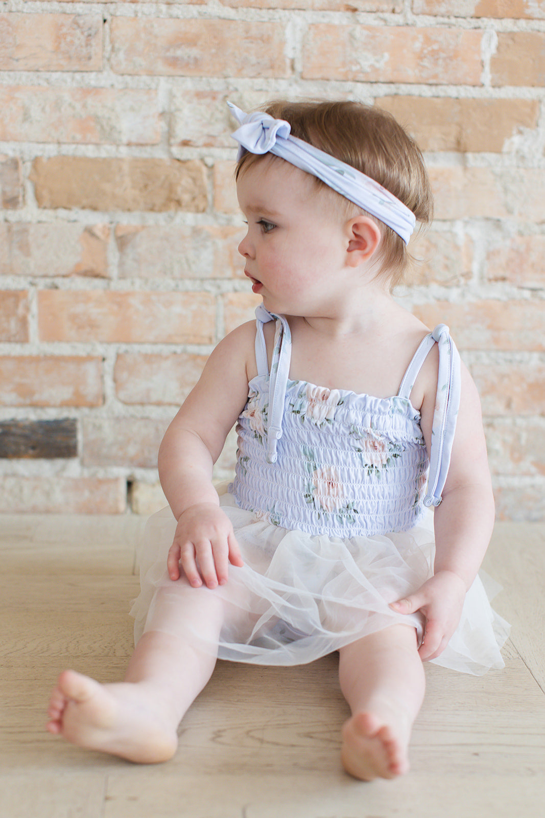 Cosette - Smocked Tulle Bodysuit Dress Blush Lotus