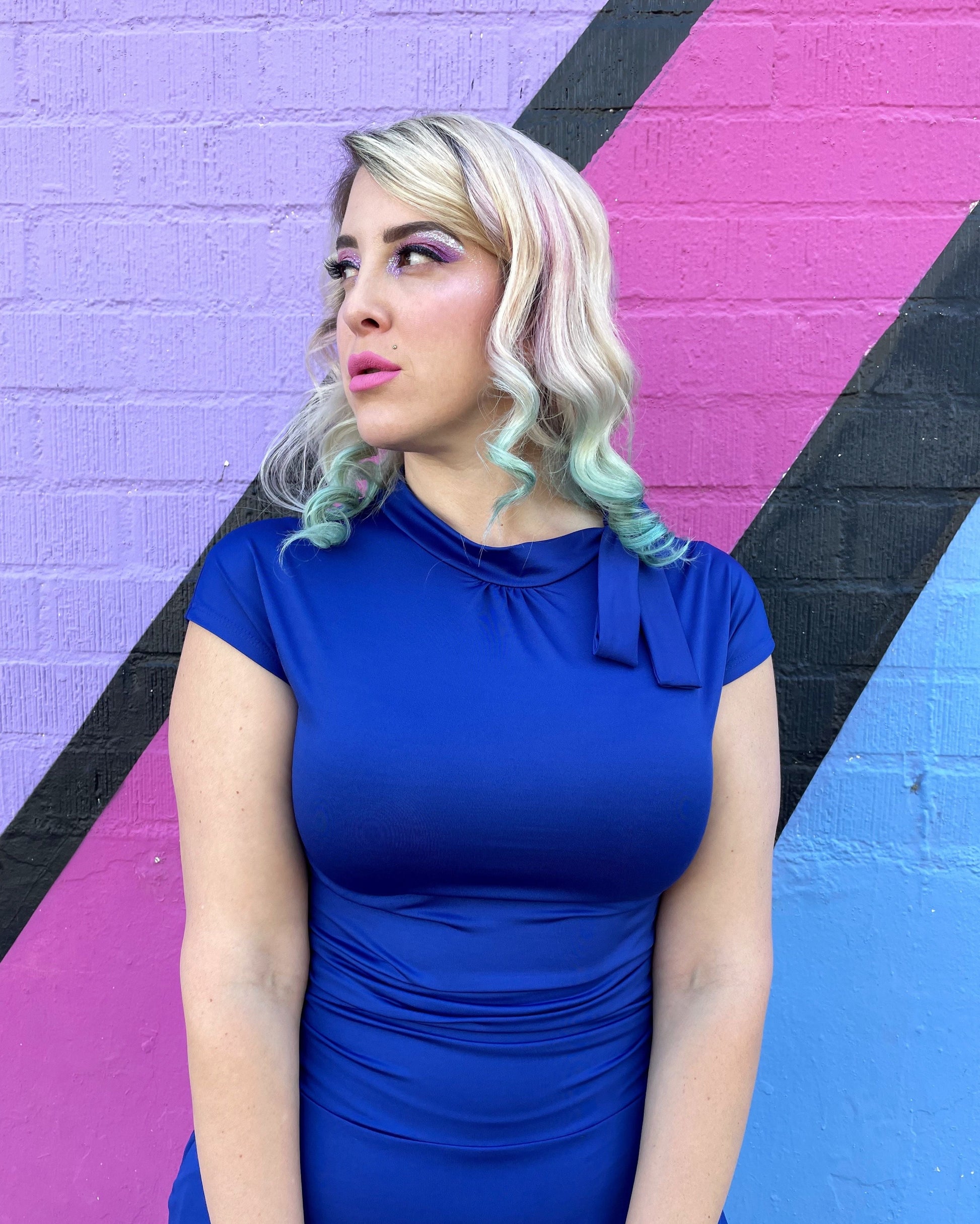 Bombshell Dress in Royal Blue Retrolicious