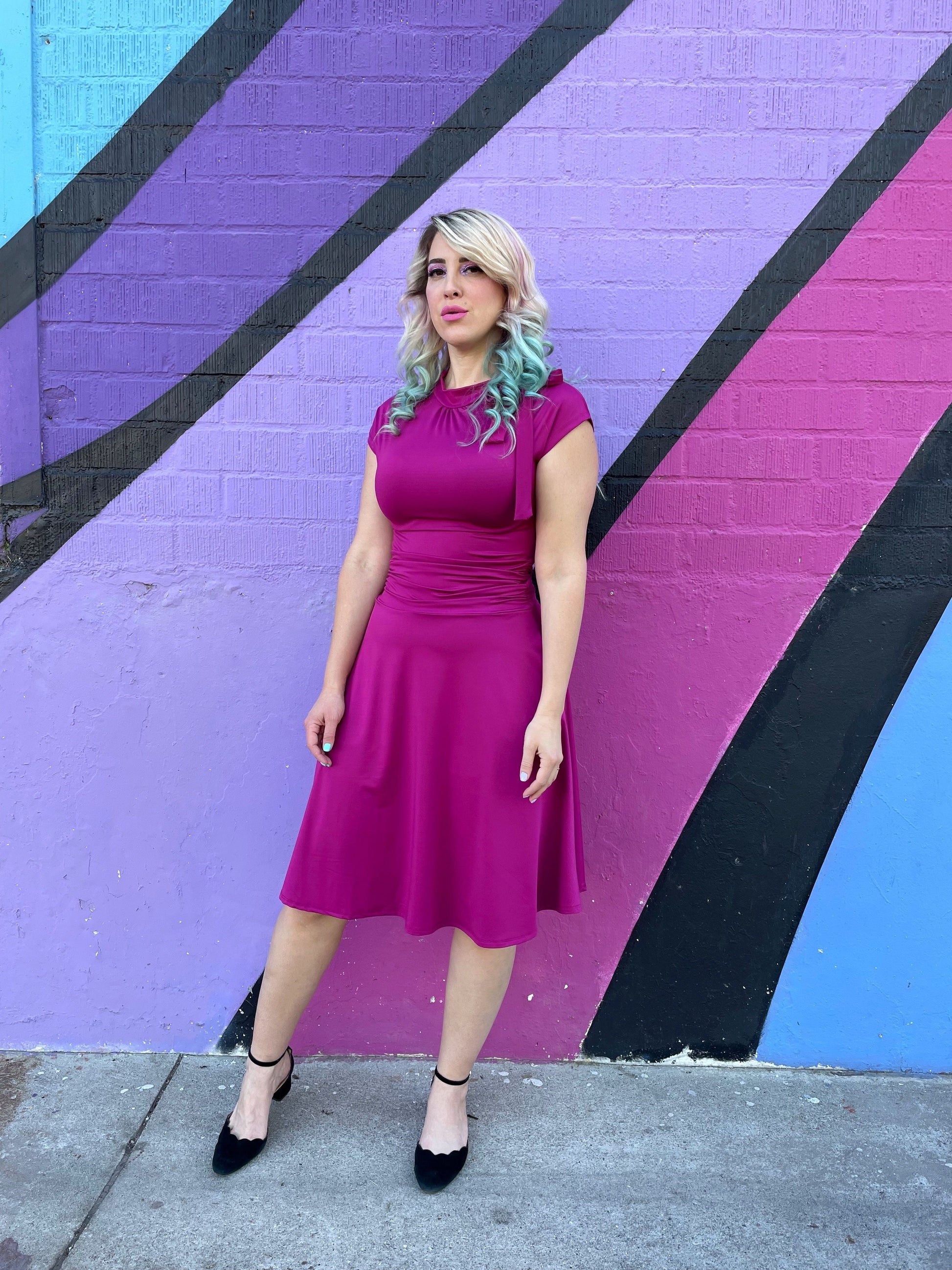 Bombshell Dress in Magenta - 2X only Retrolicious
