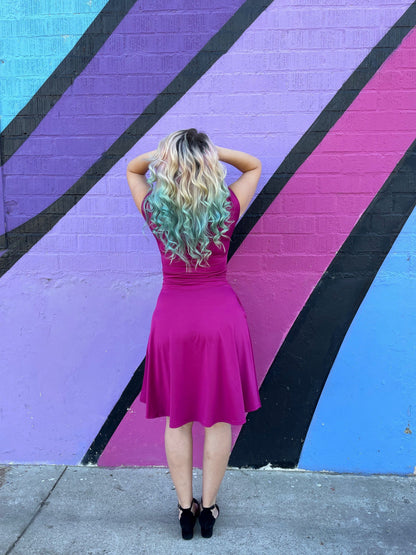 Bombshell Dress in Magenta - 2X only Retrolicious