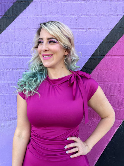 Bombshell Dress in Magenta - 2X only Retrolicious