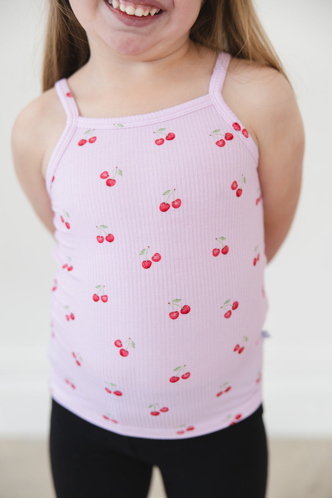 Cherry (ribbed) - Bamboo Tank Blush Lotus