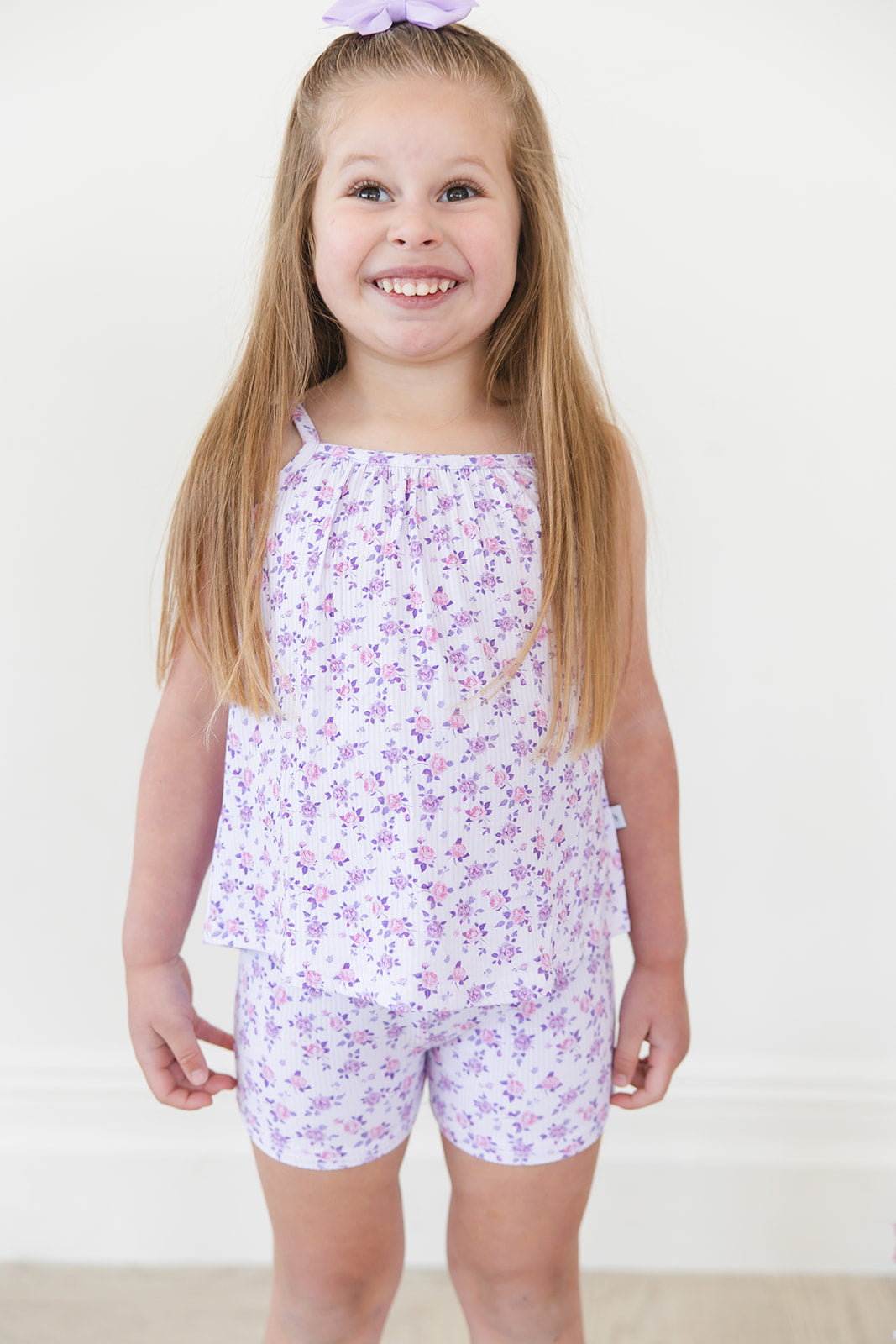 Kapri (ribbed) - Tank Short Set Blush Lotus