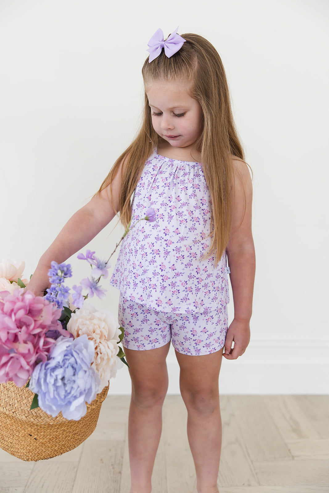 Kapri (ribbed) - Tank Short Set Blush Lotus