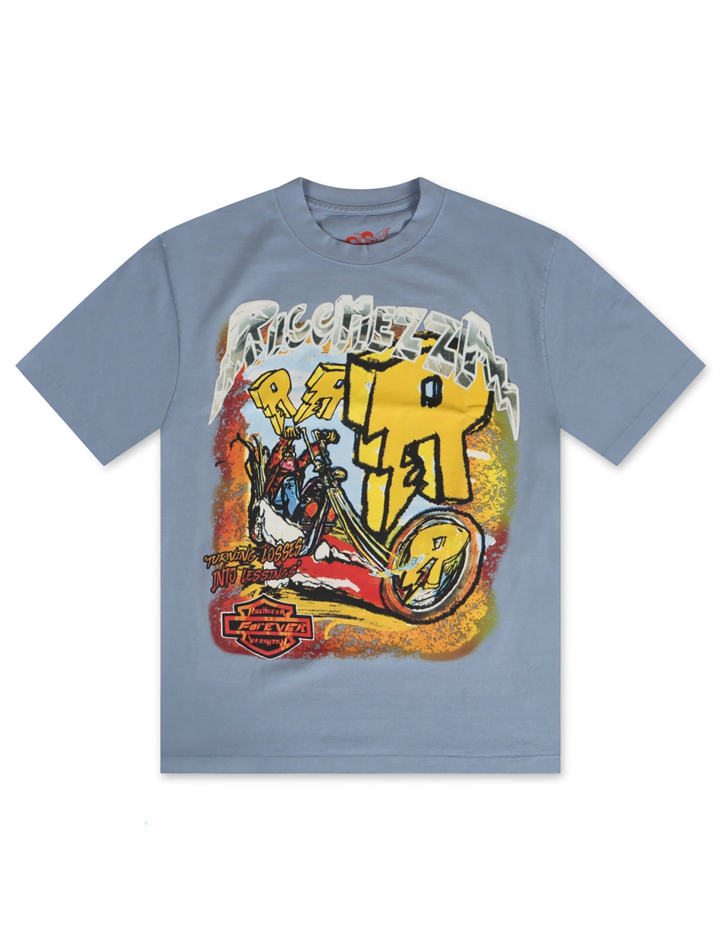 Ricchezza Pains to Gains Tee - Blue Denim Exchange
