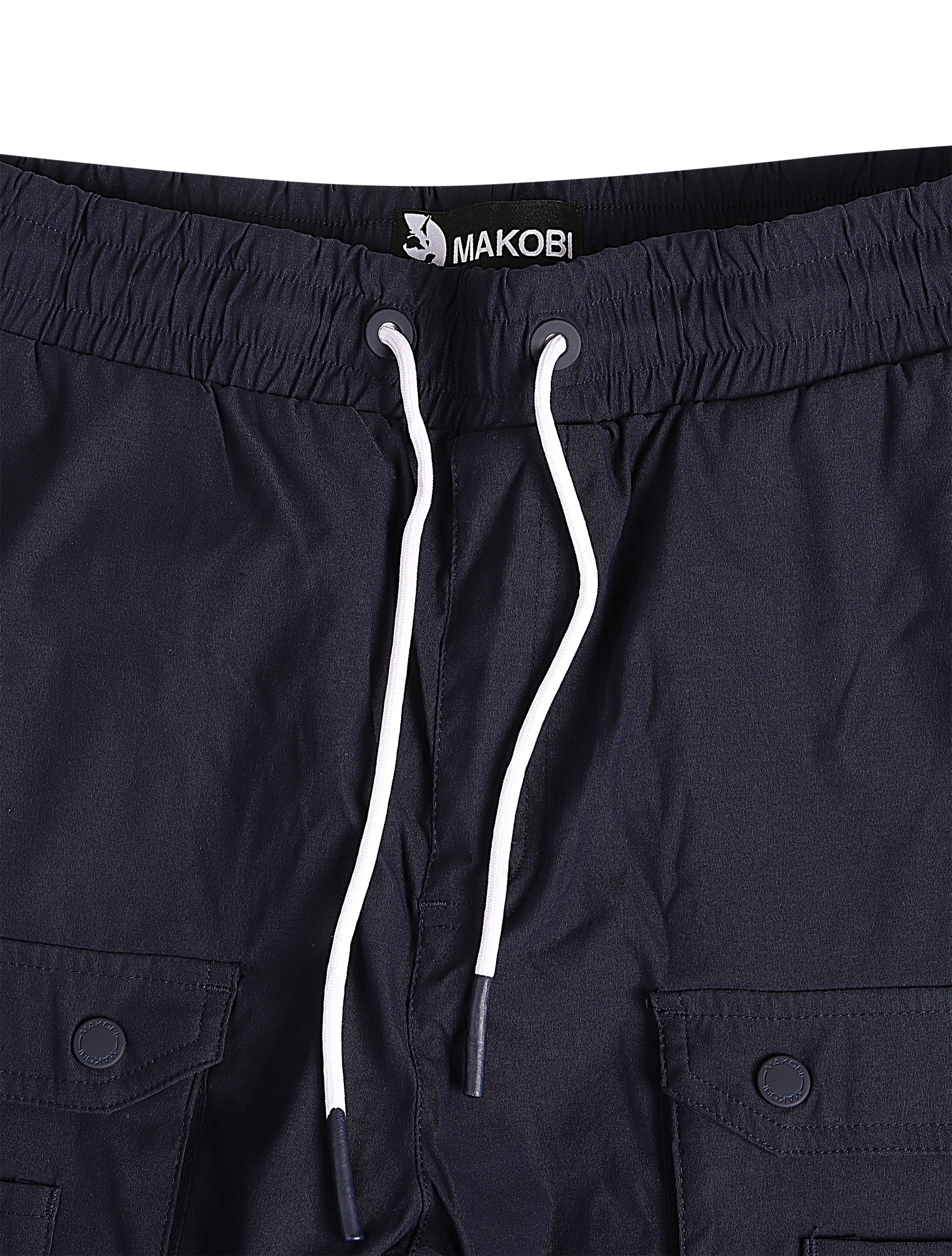 Makobi Colton Nylon Cargo Pants - Navy Denim Exchange