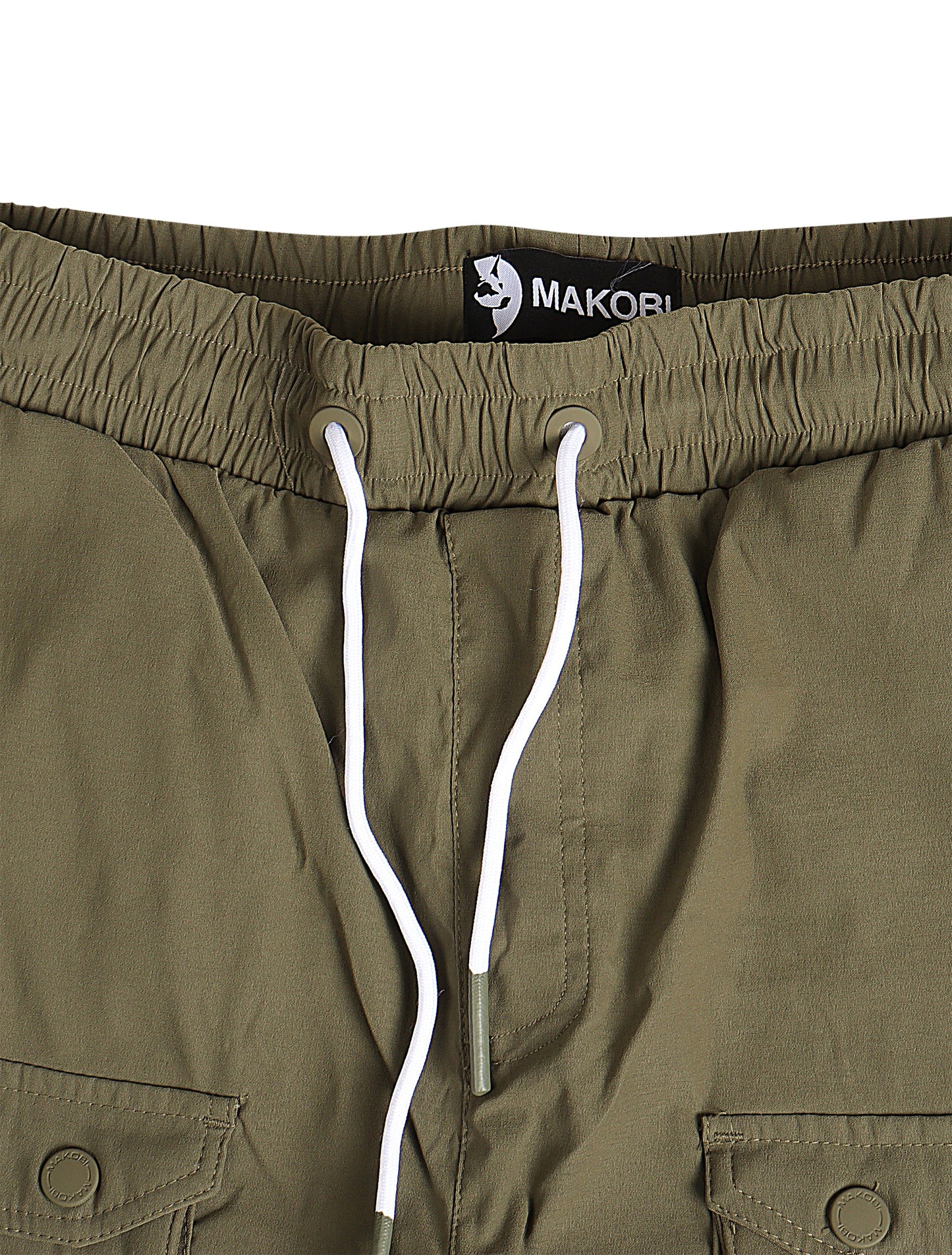 Makobi Colton Nylon Cargo Pants - Olive Denim Exchange