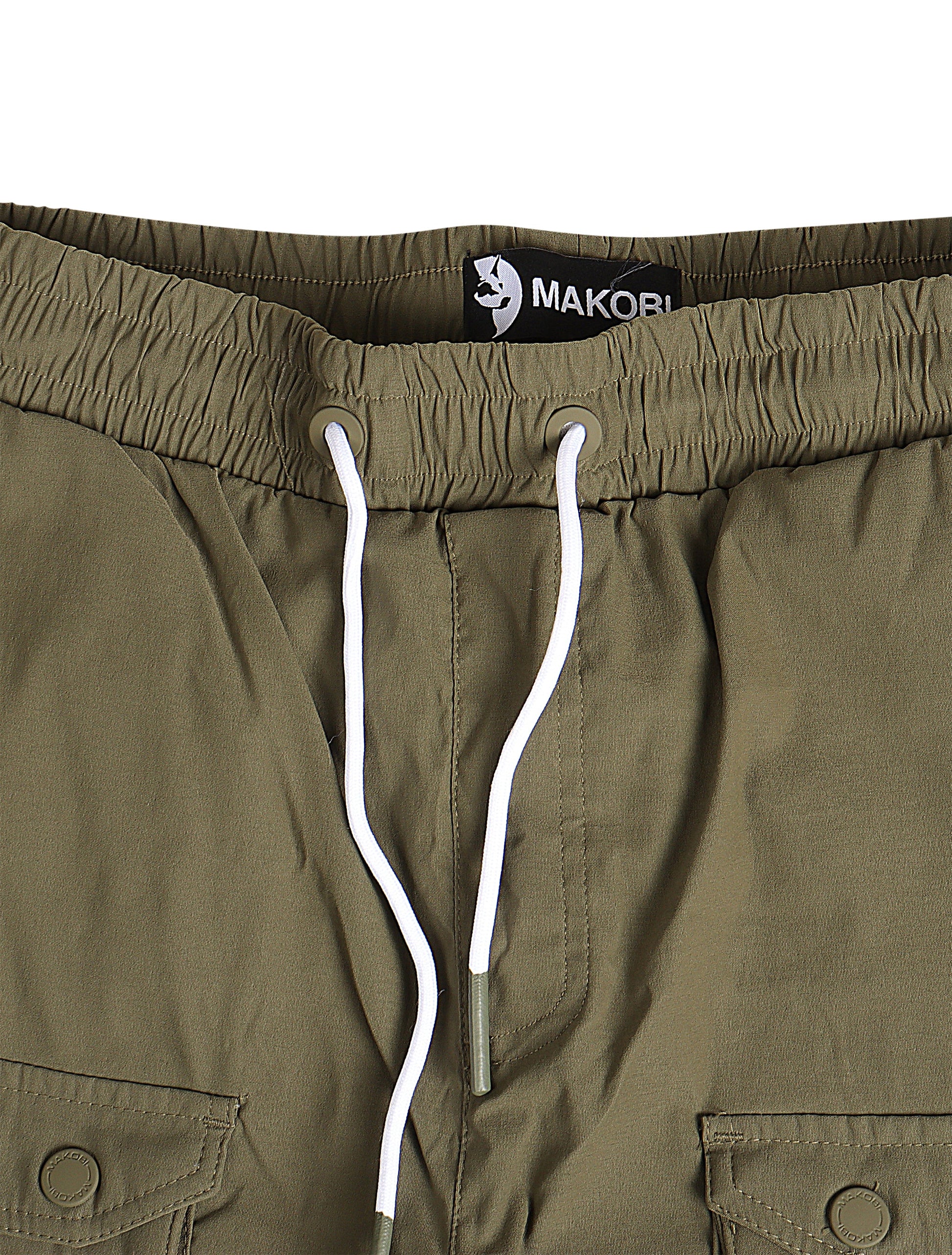 Makobi Colton Nylon Cargo Pants - Olive Denim Exchange