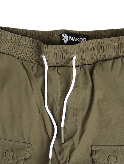 Makobi Colton Nylon Cargo Pants - Olive Denim Exchange