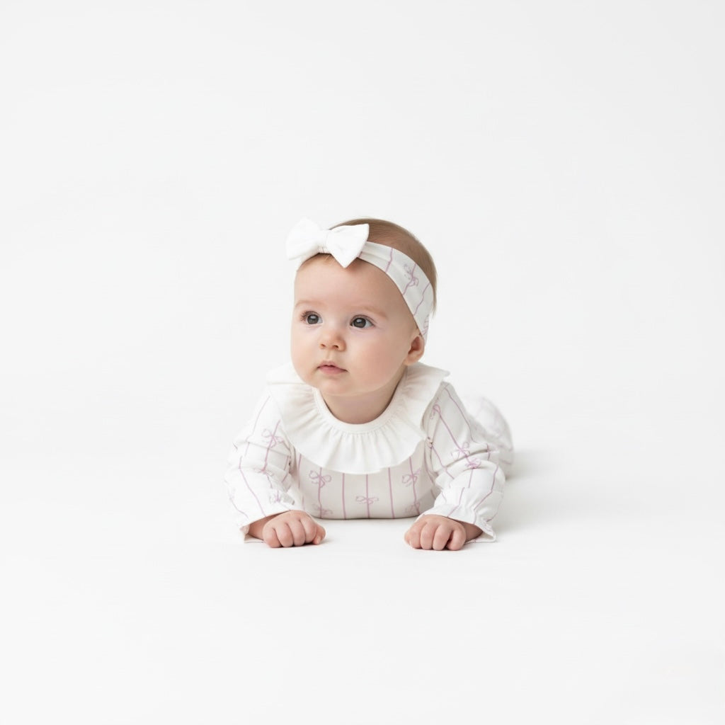Lilac Bow Romper Set Honey and Hive