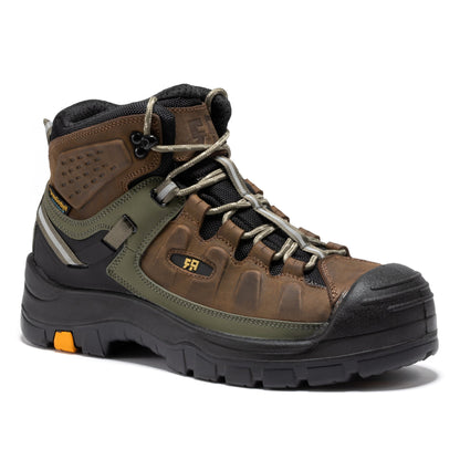 ROCKROOSTER Woodland Brown 6 inch Composite Toe Waterproof Leather Work Boots AK661 Rock Rooster Footwear Inc
