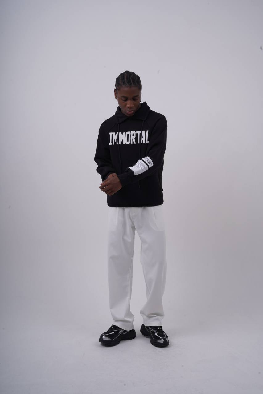 IMMORTAL High-Neck Scuba Hoodie Withinblack