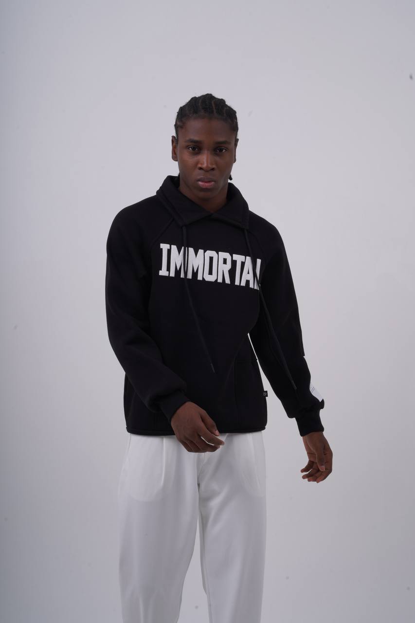 IMMORTAL High-Neck Scuba Hoodie Withinblack