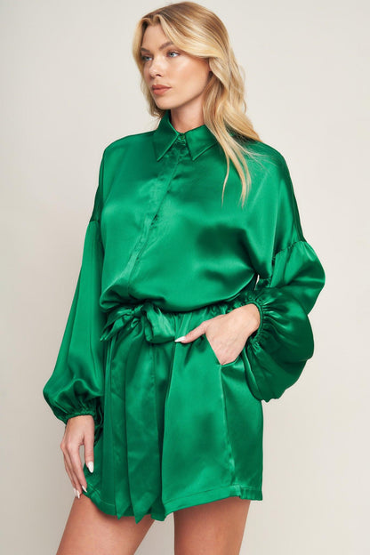 CELEBRATION TIME WOVEN SATIN ROMPER Flying Tomato