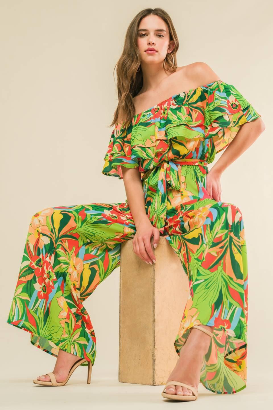 DARING HEART WOVEN JUMPSUIT Flying Tomato
