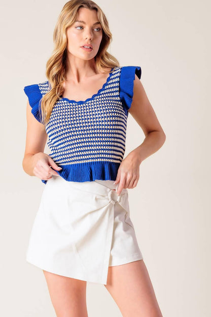 YOUNG AT HEART WHITE WOVEN SKORT Flying Tomato