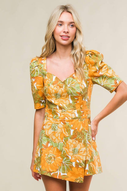 ITALIAN ROMANCE WOVEN SKORT ROMPER Flying Tomato