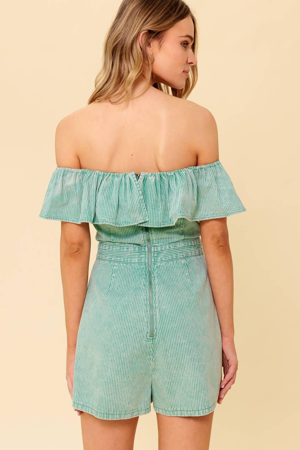 YOURS TO KEEP NAVY WOVEN ROMPER Flying Tomato