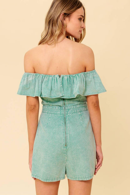 YOURS TO KEEP NAVY WOVEN ROMPER Flying Tomato