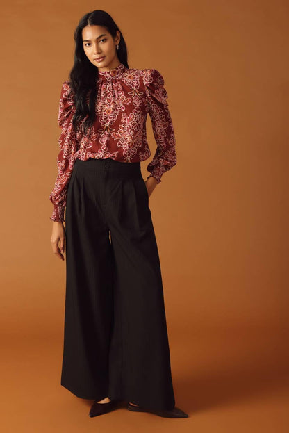 SWEET REMINISCENCE WOVEN WIDE LEG PANTS Flying Tomato