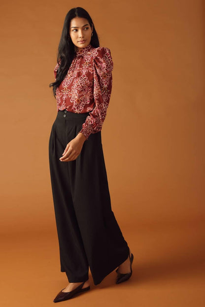 SWEET REMINISCENCE WOVEN WIDE LEG PANTS Flying Tomato