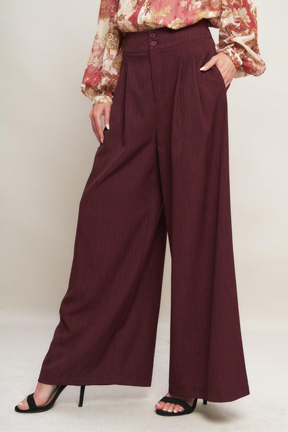 SWEET REMINISCENCE WOVEN WIDE LEG PANTS Flying Tomato
