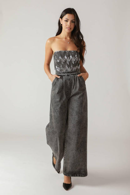 DELICATE TOUCH DENIM JUMPSUIT Flying Tomato