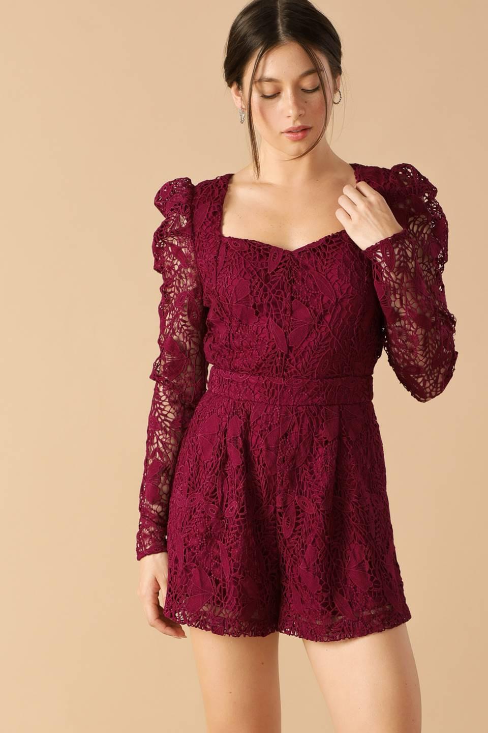 DAYS GO BY LACE WOVEN ROMPER Flying Tomato