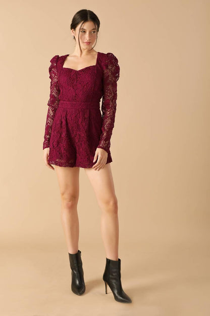 DAYS GO BY LACE WOVEN ROMPER Flying Tomato