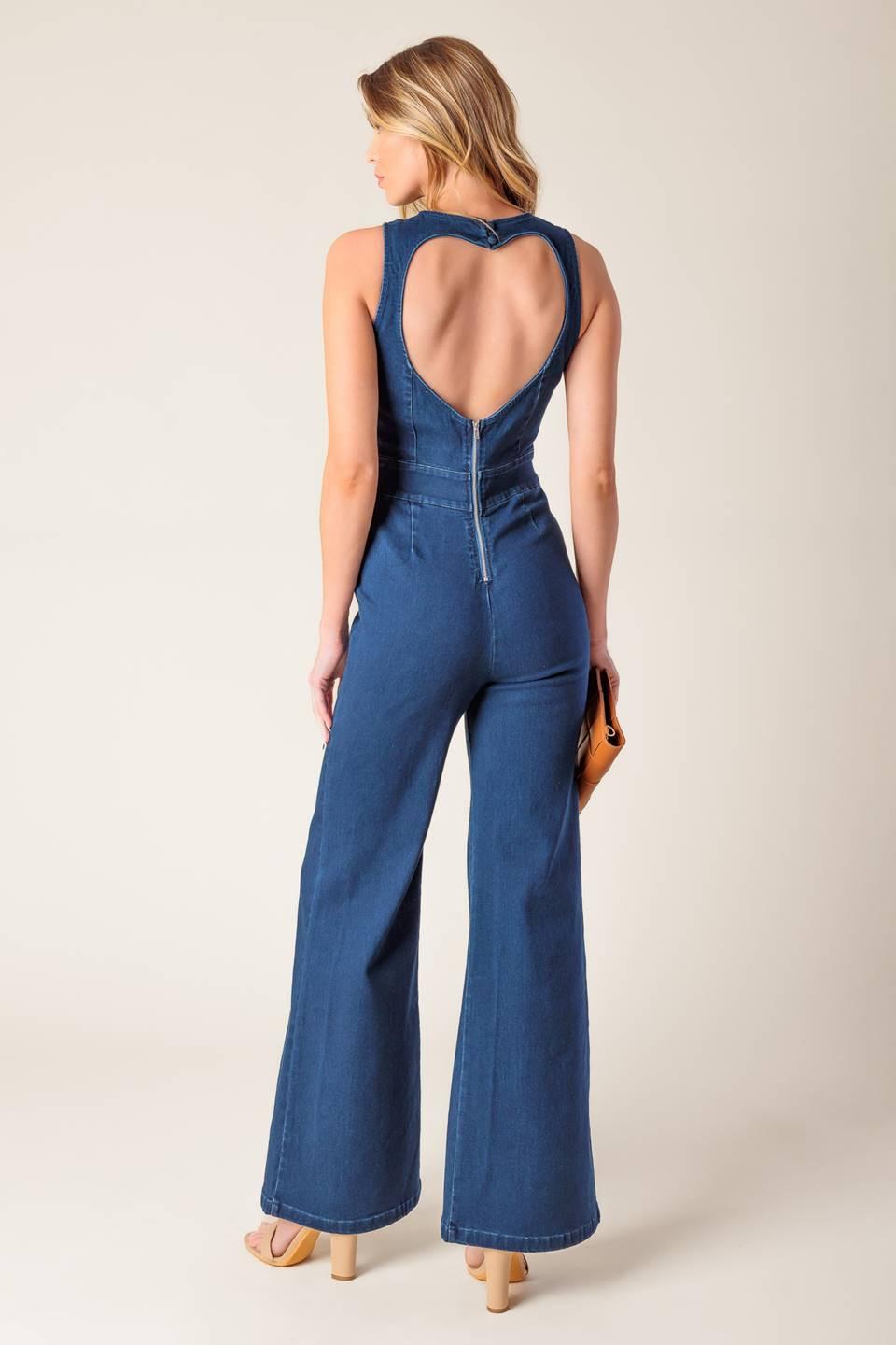 BOOK NOOK MEDIUM INDIGO DENIM JUMPSUIT Flying Tomato