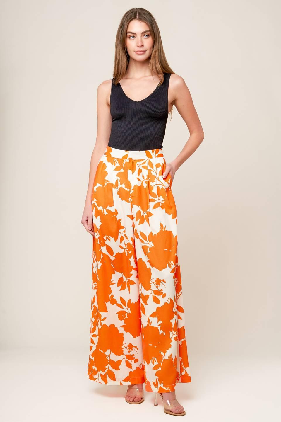 TIME FOR ORANGE TEA WOVEN PANTS Flying Tomato