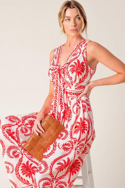 COLETTE DREAM RED WOVEN JUMPSUIT Flying Tomato