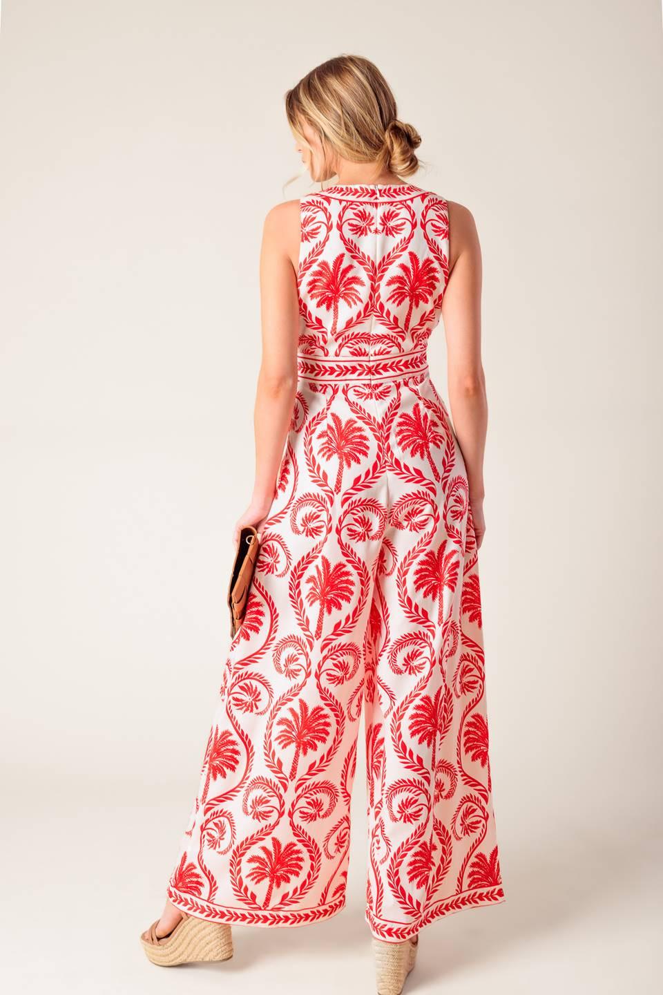 COLETTE DREAM RED WOVEN JUMPSUIT Flying Tomato