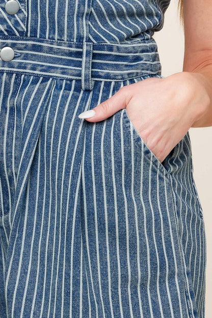 KEEP IT STYLISH DENIM ROMPER Flying Tomato