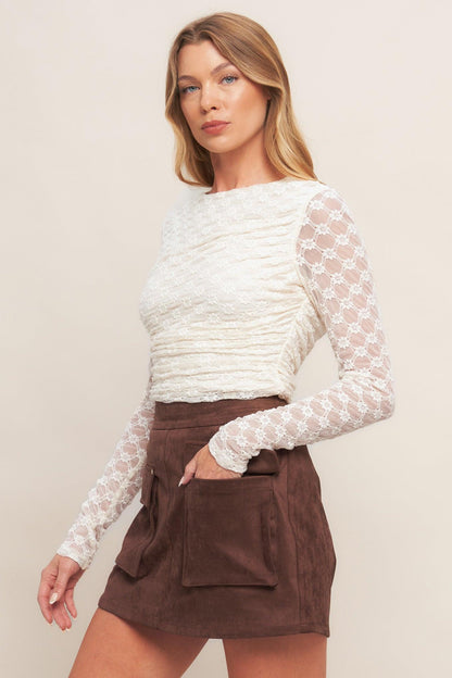 WESTERN ROMANCE FAUX SUEDE SKORT Flying Tomato