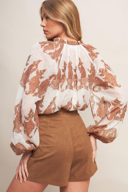 DESERT FLOWER FAUX SUEDE SKORT Flying Tomato