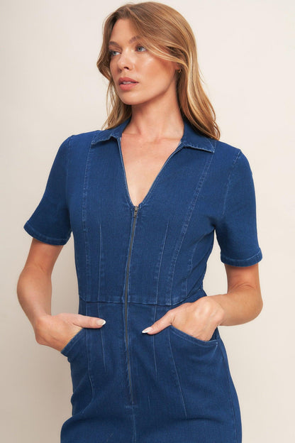 SHY GIRL MEDIUM INDIGO DENIM JUMPSUIT Flying Tomato