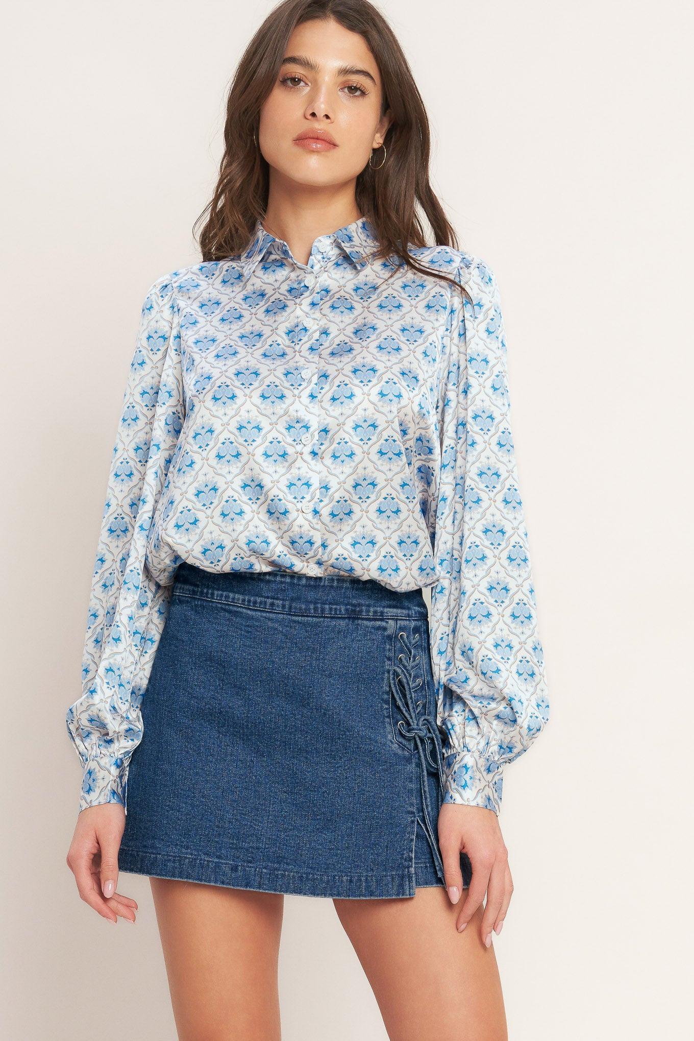 CITY LACE-UP DENIM SKORT Flying Tomato