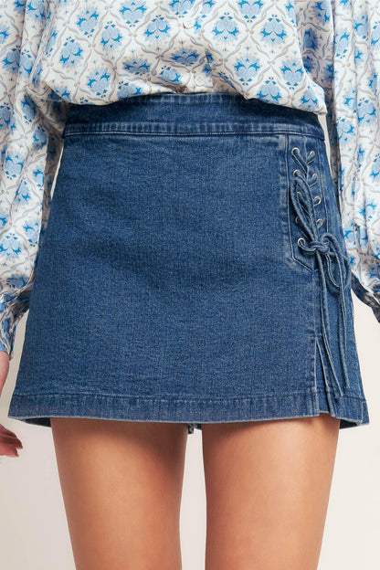 CITY LACE-UP DENIM SKORT Flying Tomato